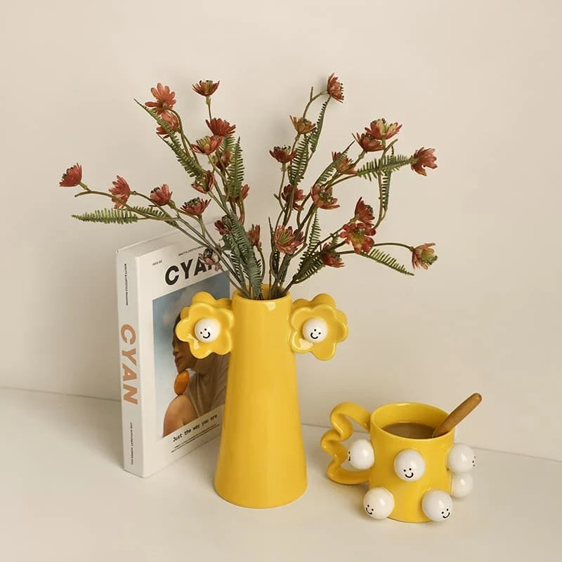 Twin Petal Ceramic Vase