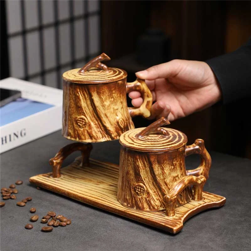 Ancient Tree Ceramic Lidded Tea Cup (2)