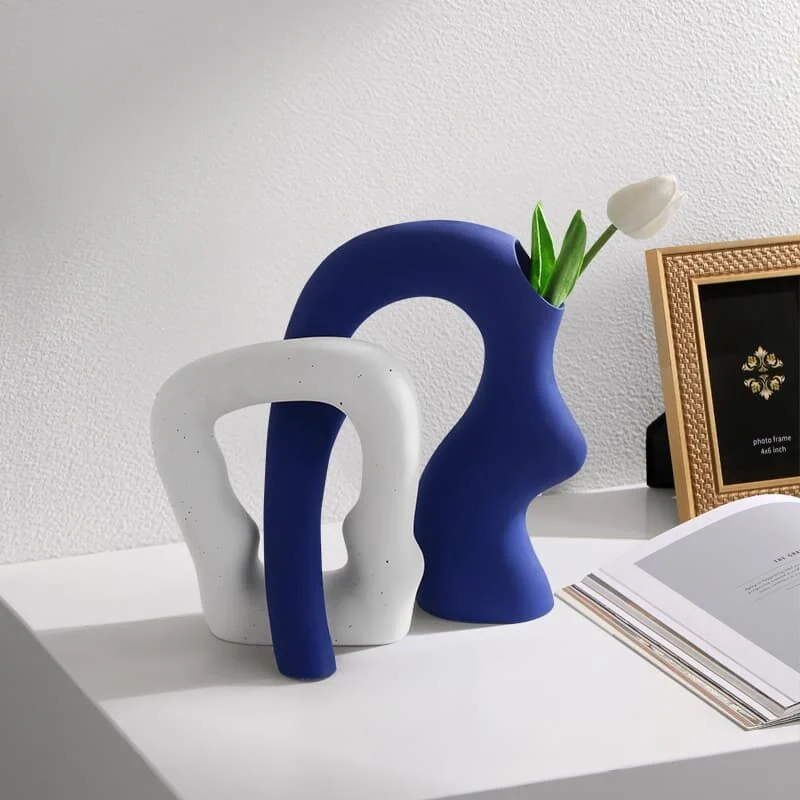 Asymmetric Arch Cross Ceramic Vase Set – Modern Sculptural Décor (2)