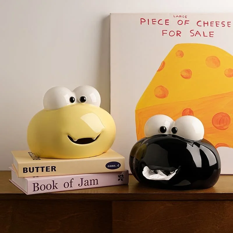 Big Eyed Frog Ceramic Tissue Box (1)