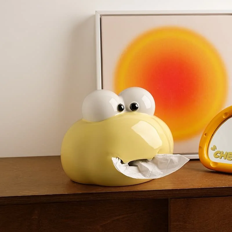 Big Eyed Frog Ceramic Tissue Box (5)