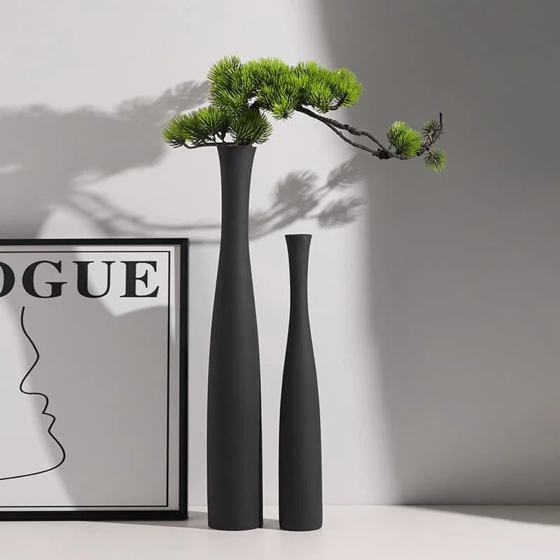 Brushed Ceramic High Neck Vase (2)