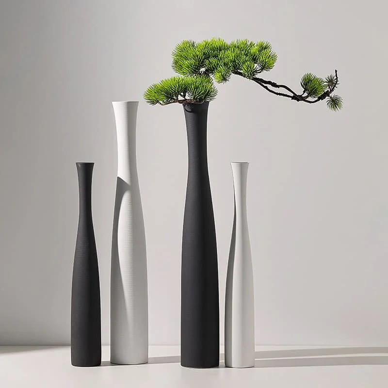 Brushed Ceramic High Neck Vase (3)