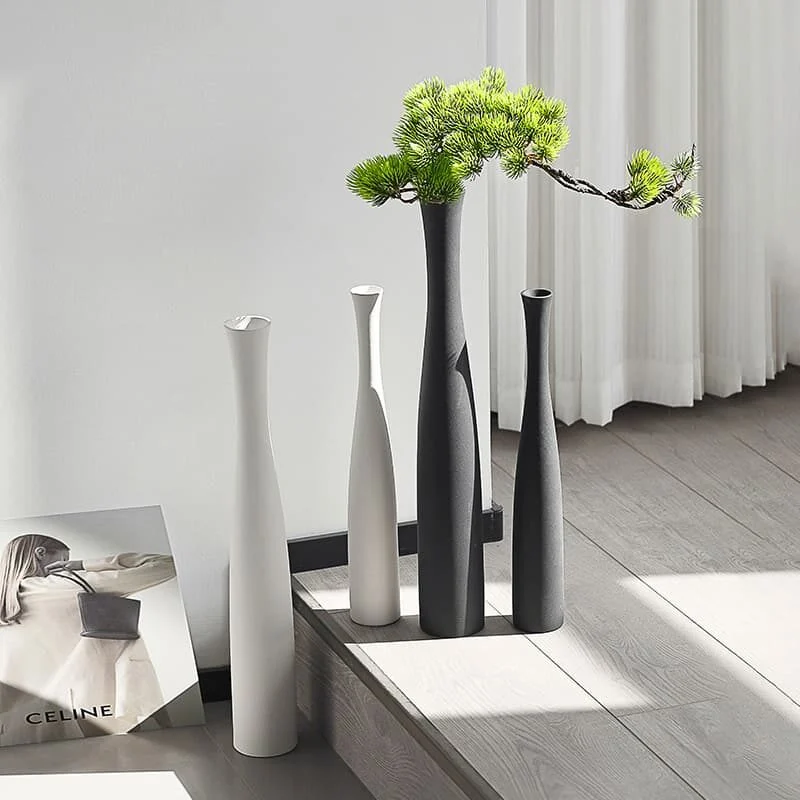 Brushed Ceramic High Neck Vase (4)