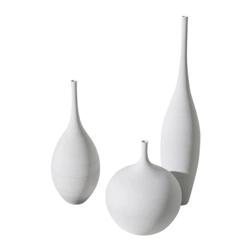 Brushed Ceramic High Neck Vase – Minimalist Modern Décor (2)