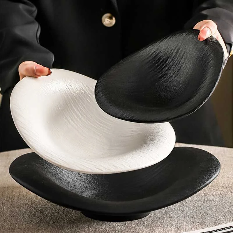 Brushed Cloud Textured Ceramic Plate (1)