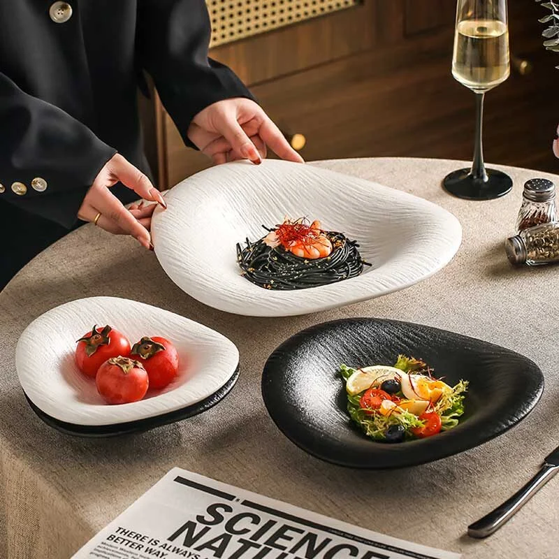 Brushed Cloud Textured Ceramic Plate (4)