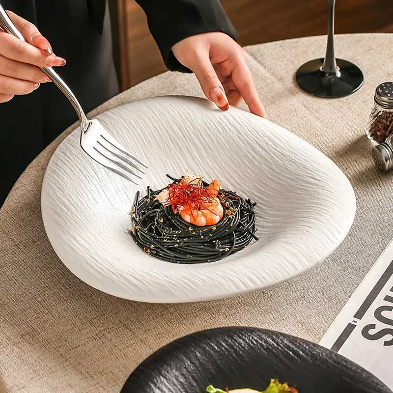 Brushed Cloud Textured Ceramic Plate (5)