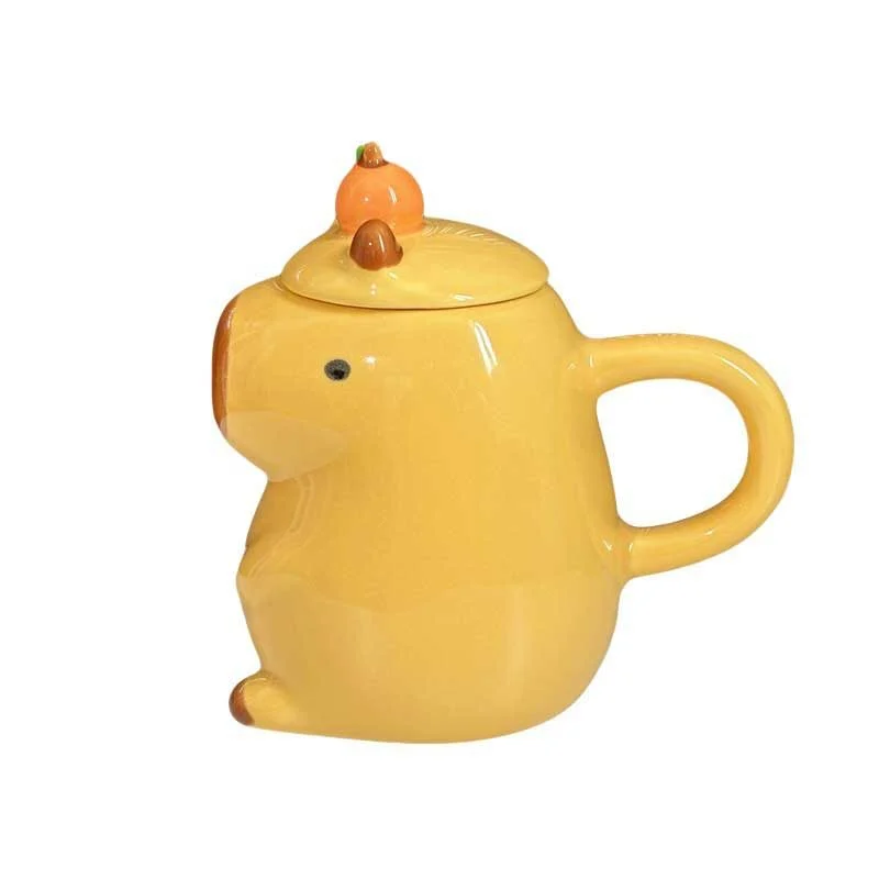 Capybara Ceramic Mug With Lid (5)