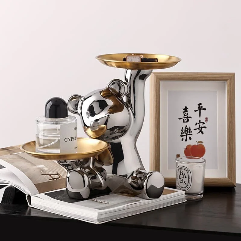 Ceramic Bear Dual Tray Decorative Stand (2)
