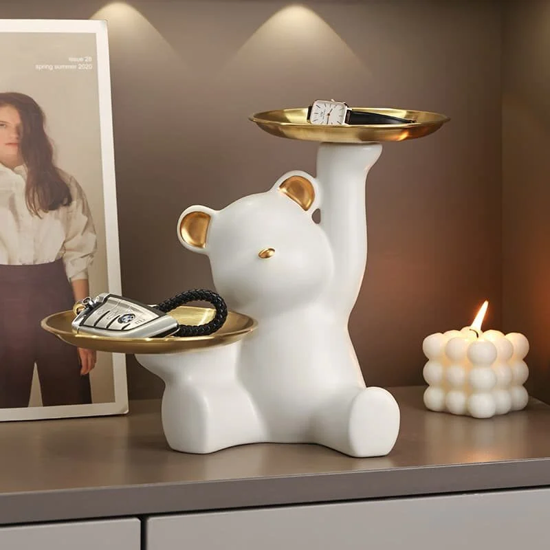 Ceramic Bear Dual Tray Decorative Stand (3)