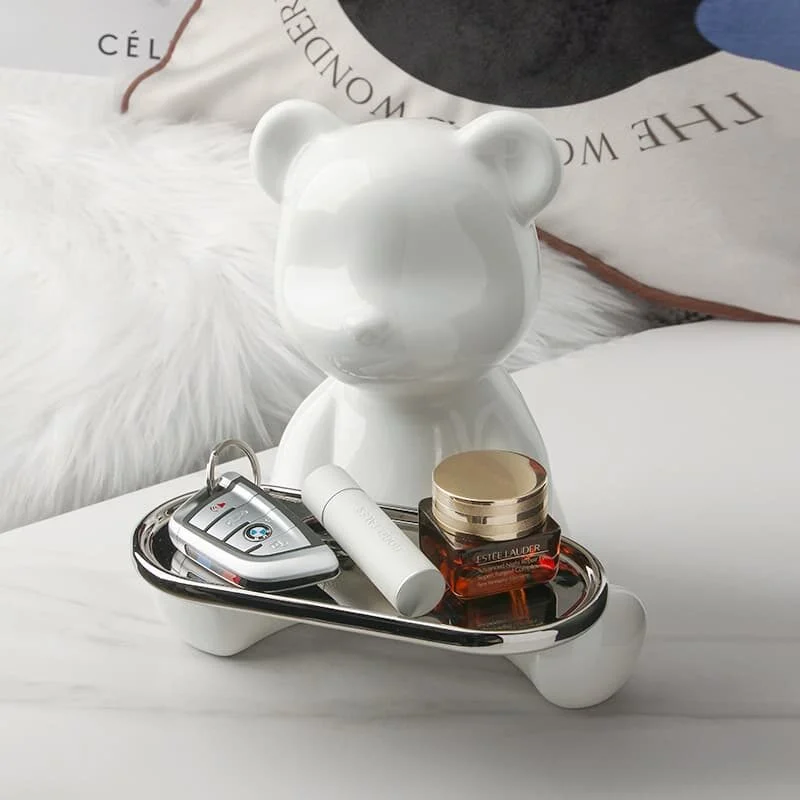 Ceramic Bear Tray Entryway Organizer Decor (1)