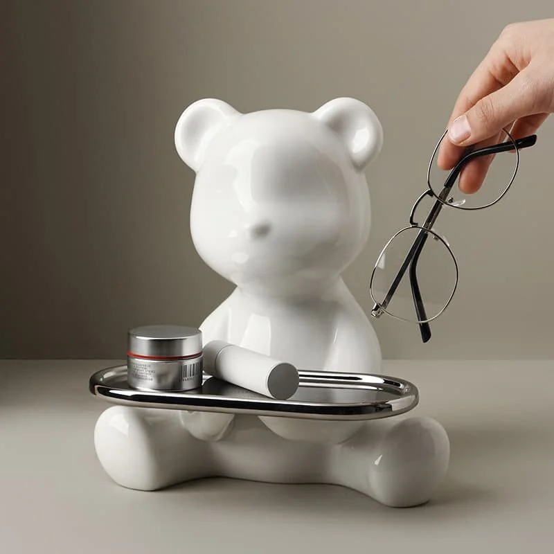 Ceramic Bear Tray Entryway Organizer Decor (2)
