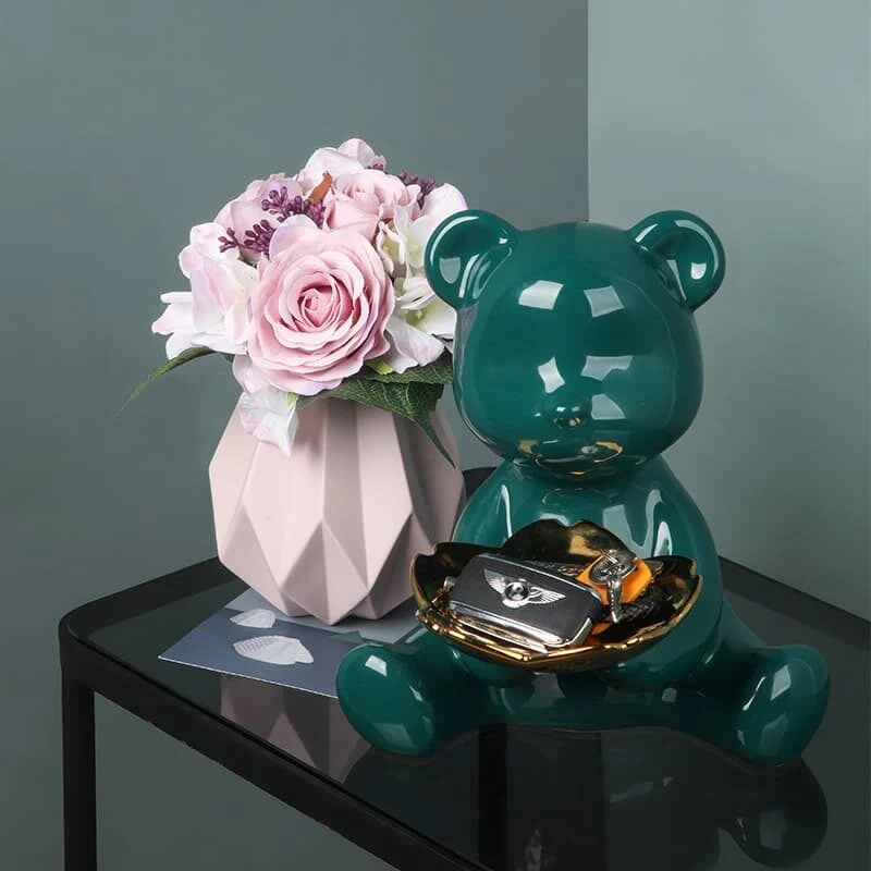 Ceramic Bear Tray Entryway Organizer Decor (4)