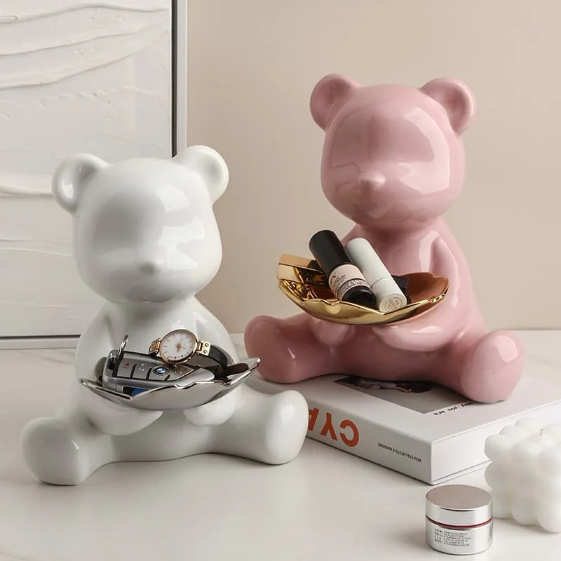 Ceramic Bear Tray Entryway Organizer Decor (5)