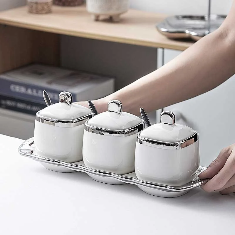 Ceramic Spice Jar Set (4)