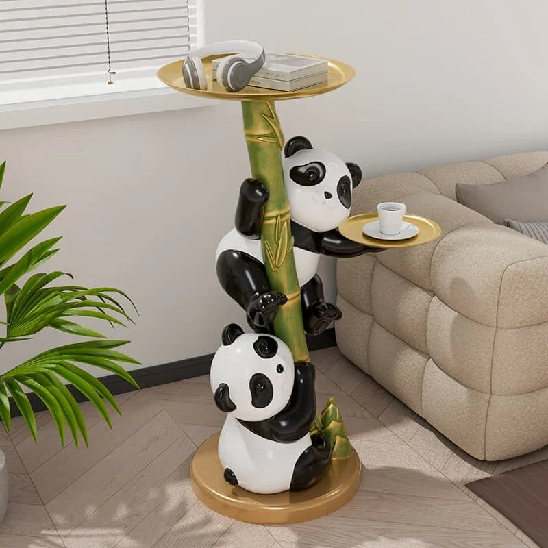 Climbing Panda Duo Resin Figurine (1)
