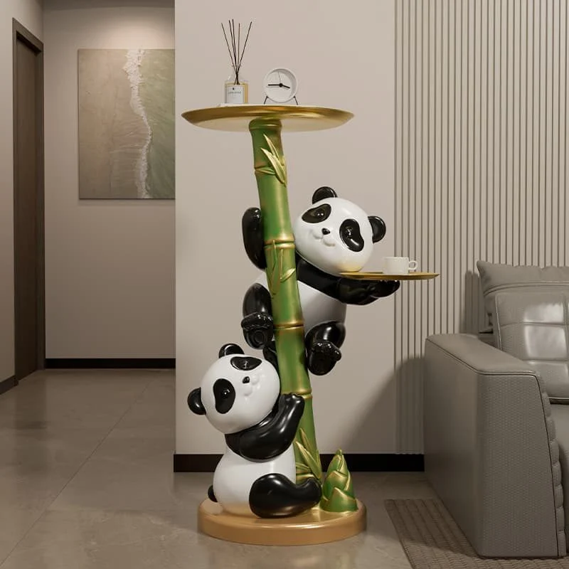 Climbing Panda Duo Resin Figurine (2)