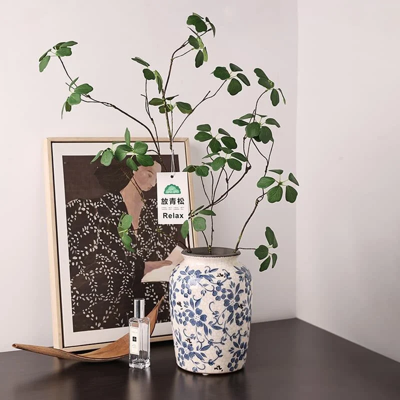 Crackle Glaze Blue & White Porcelain Vase (5)