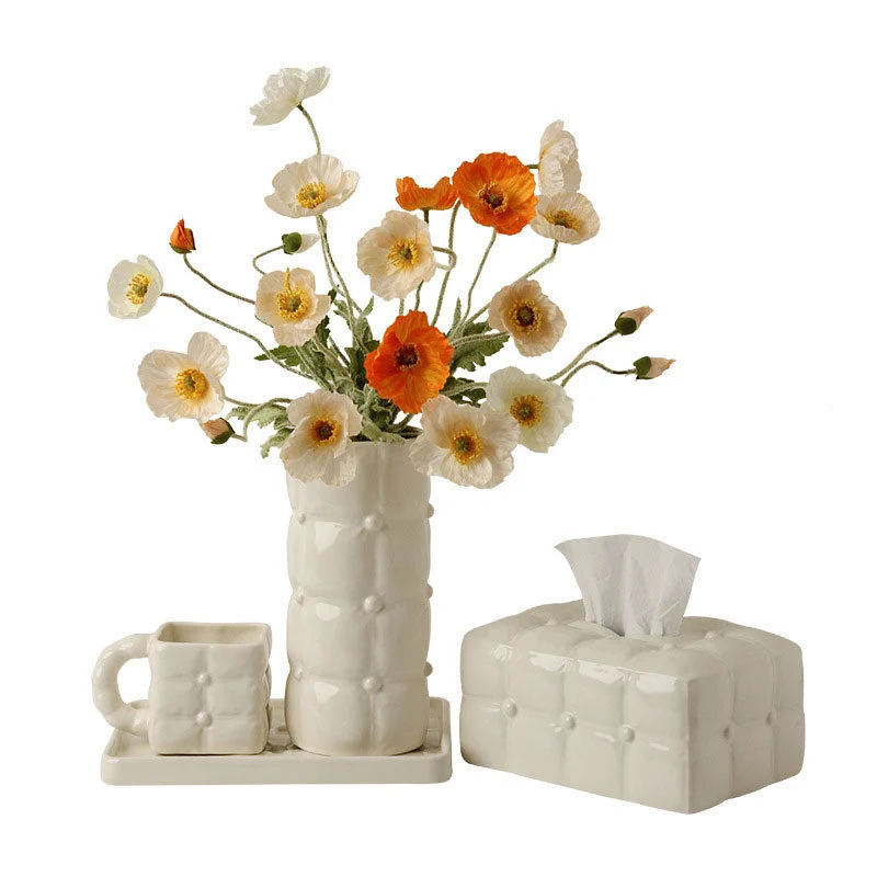 Creamy Aesthetic Ceramic Tissue Box (1)