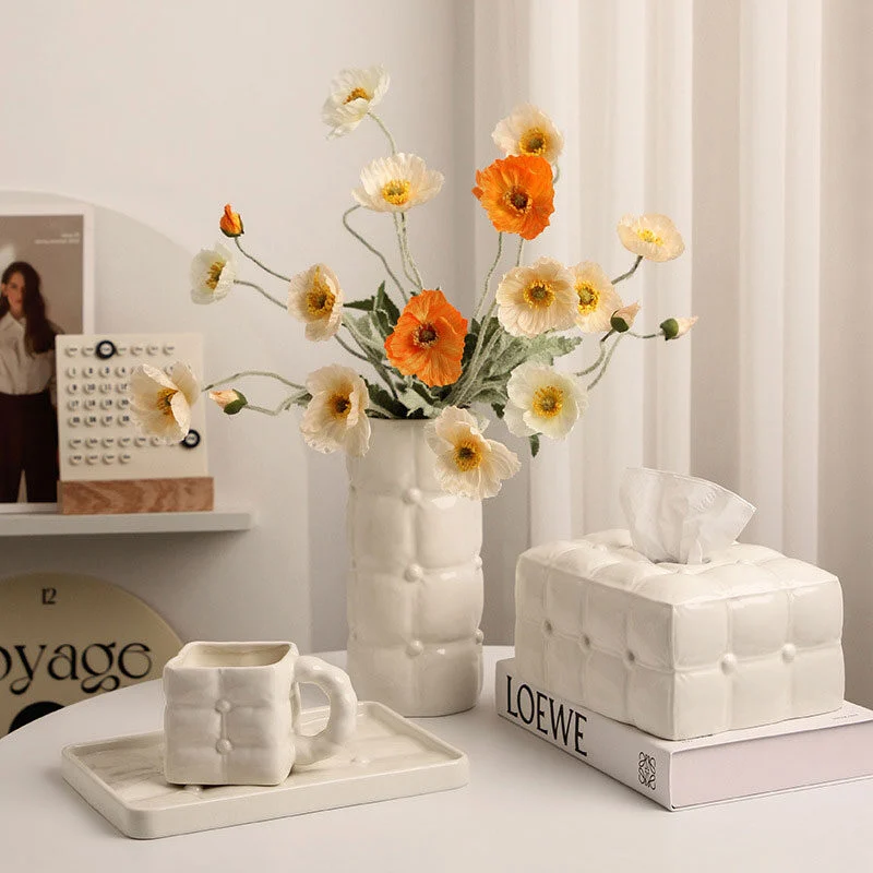 Creamy Aesthetic Ceramic Tissue Box (2)