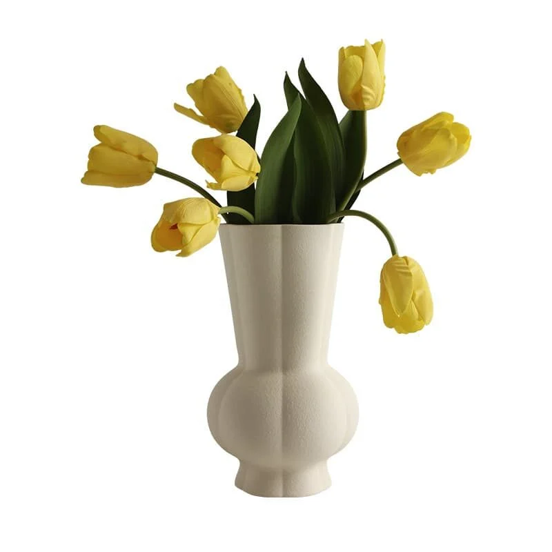 Creamy Lantern Element Ceramic Vase – Modern Artistic Décor (5)
