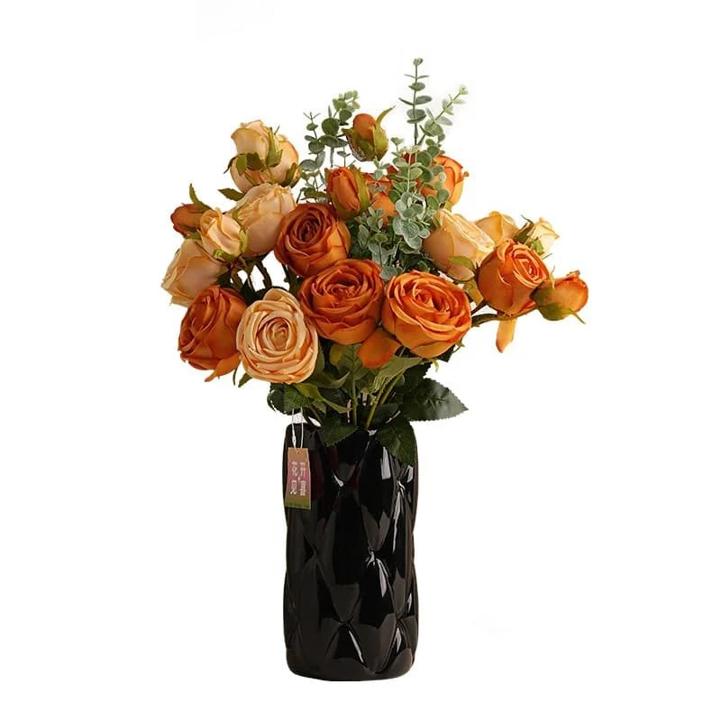 Cylindrical Diamond Pattern Ceramic Vase (2)