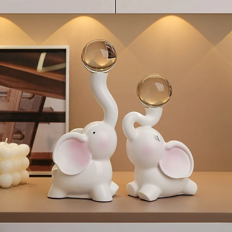 Elephant Duo Resin Figurines (2)