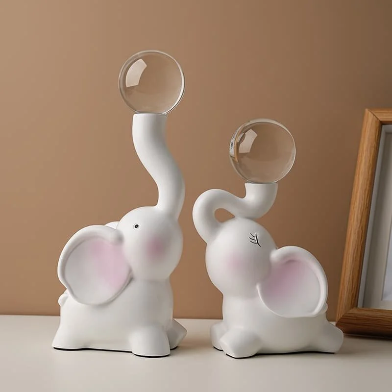 Elephant Duo Resin Figurines (3)