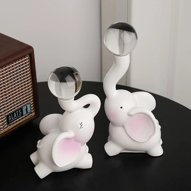 Elephant Duo Resin Figurines (4)