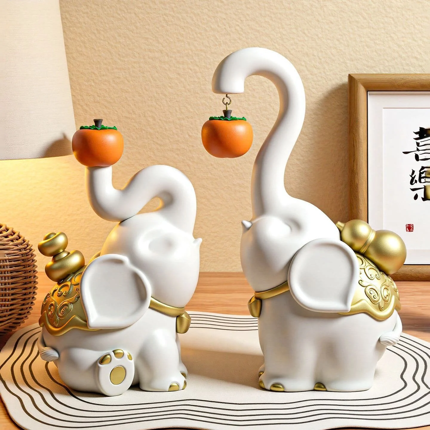 Elephant Duo Resin Figurines2 (1)