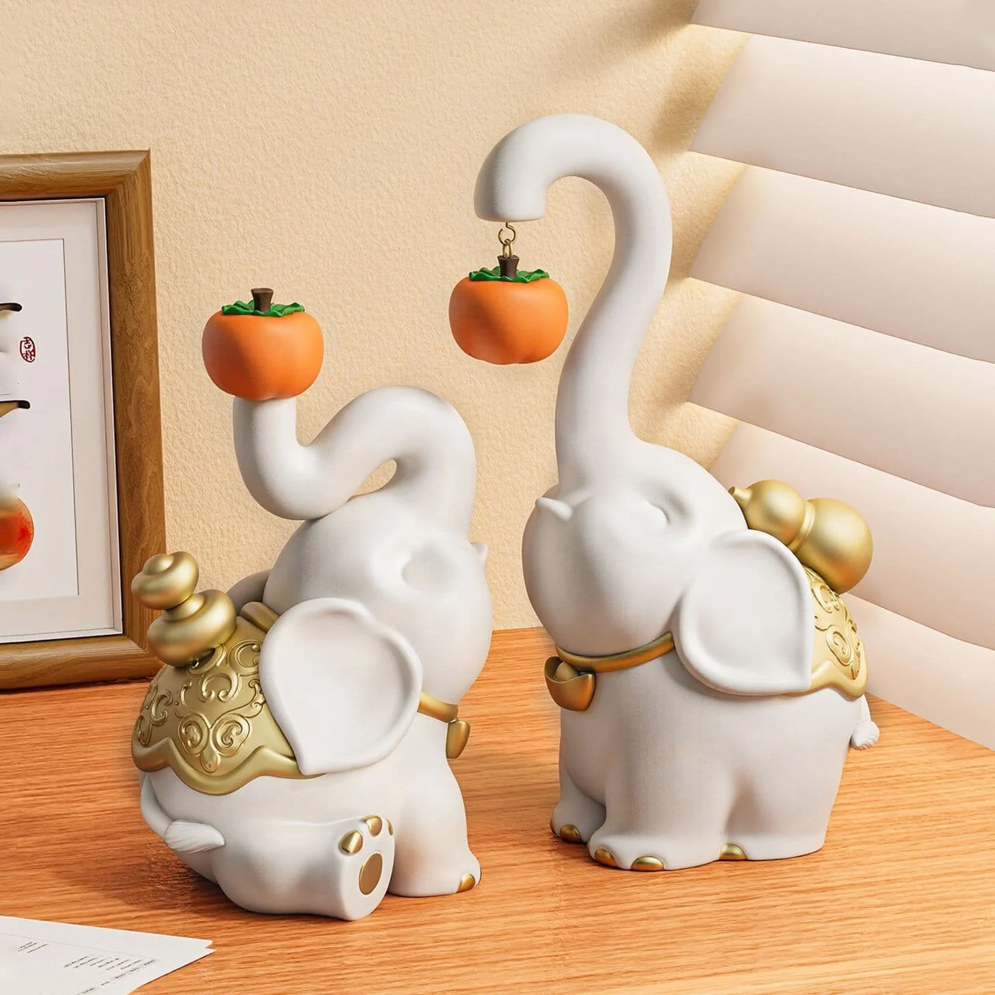 Elephant Duo Resin Figurines2 (2)