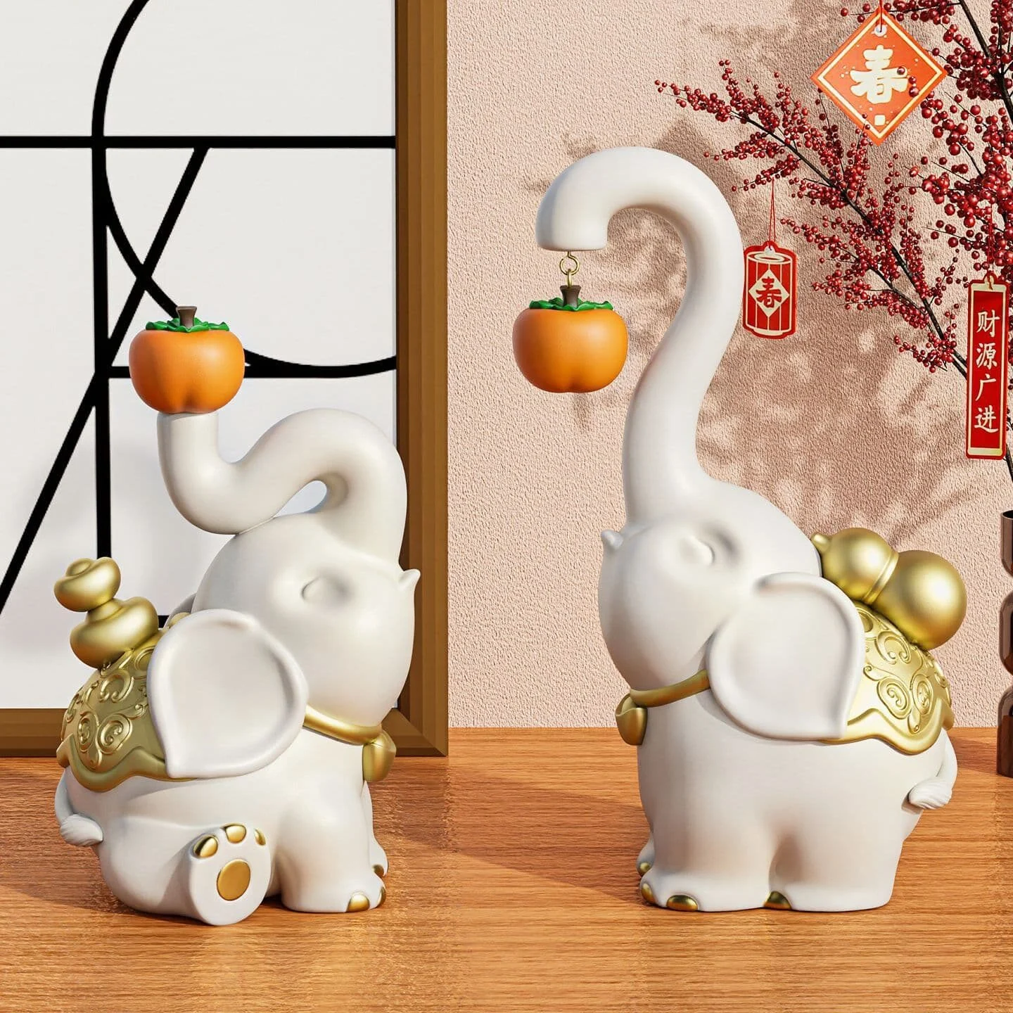 Elephant Duo Resin Figurines2 (3)