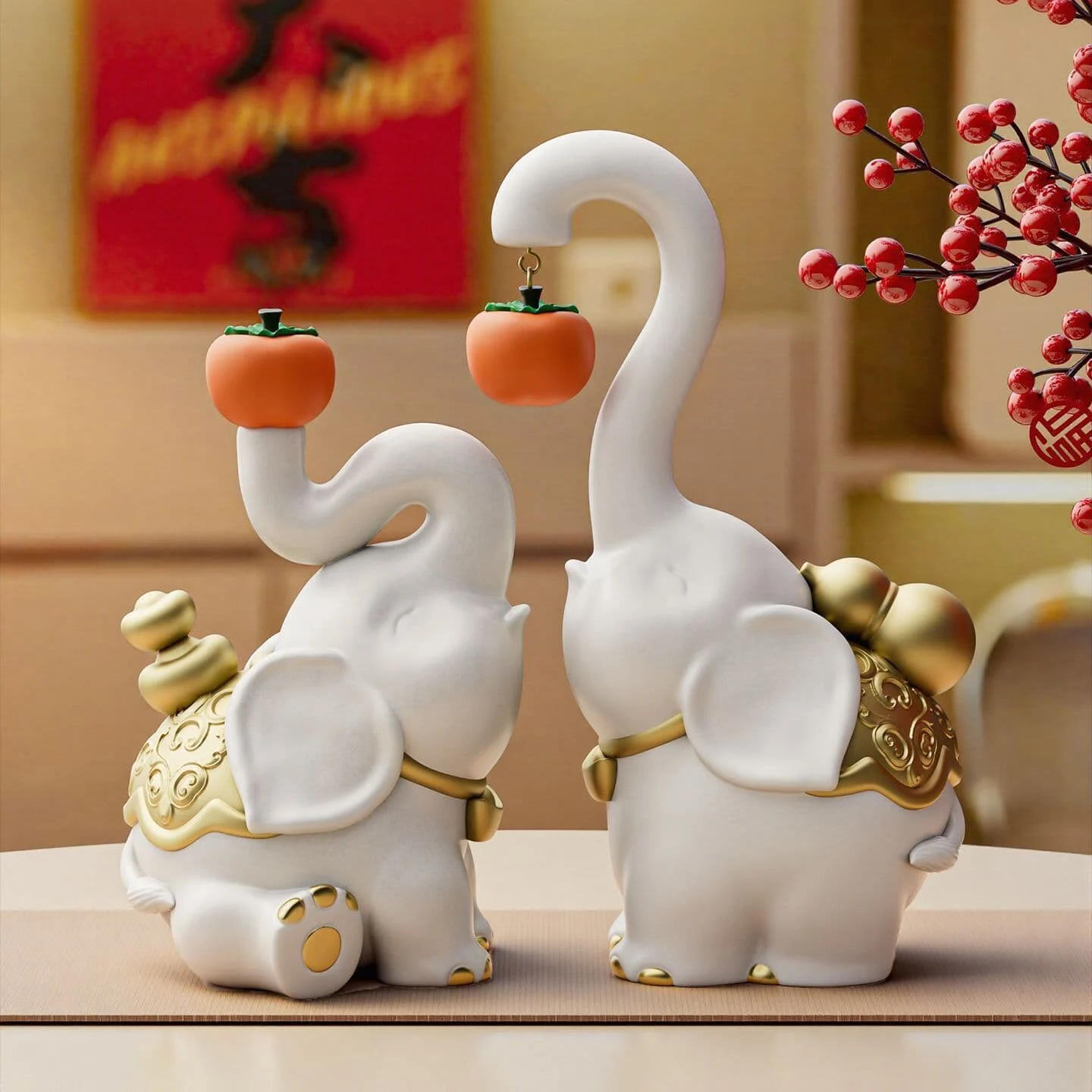 Elephant Duo Resin Figurines2 (4)