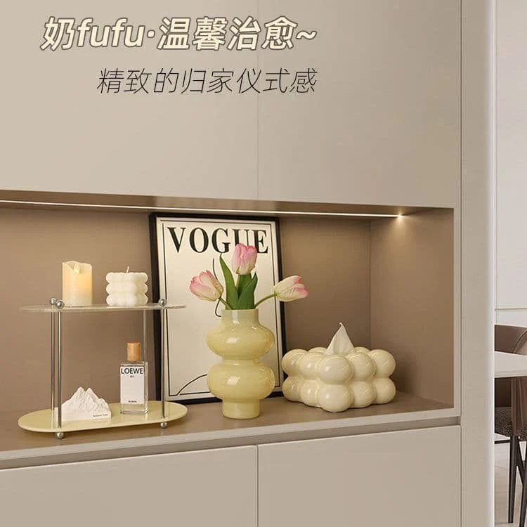 Entryway Decorative Ornament — Ceramic Creamy Aesthetic Accent Piece (1)