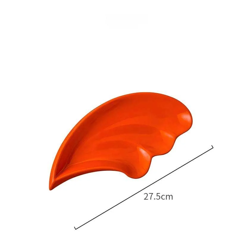 Feather Shaped Ceramic Plate Set – Available In Multiple Colors (1)