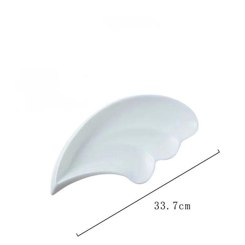 Feather Shaped Ceramic Plate Set – Available In Multiple Colors (10)