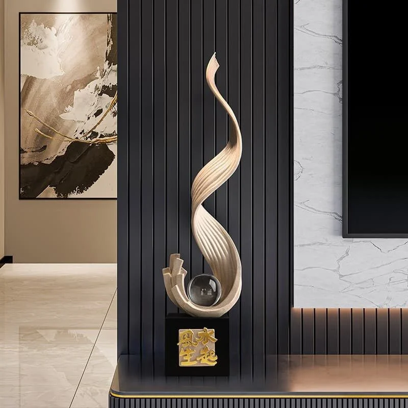 Flowing Silk Resin Art Sculpture (1)