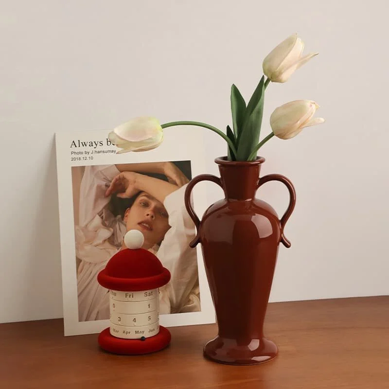 French Vintage Ceramic Vase With Handles (2)