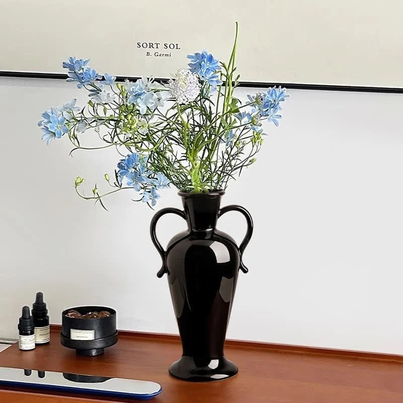 French Vintage Ceramic Vase With Handles (3)