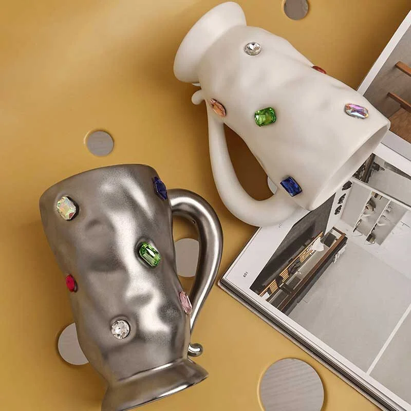 Gemstone Embellished Ceramic Mug (2)