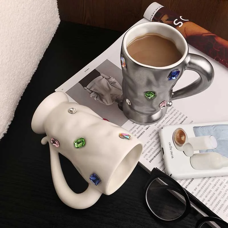 Gemstone Embellished Ceramic Mug (5)