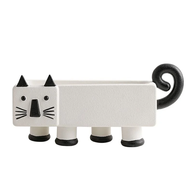 Geometric Cat Shaped Ceramic Storage Box (1)
