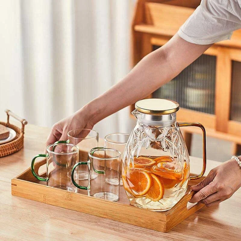 Glass Water Jug & Tumbler Set (5)