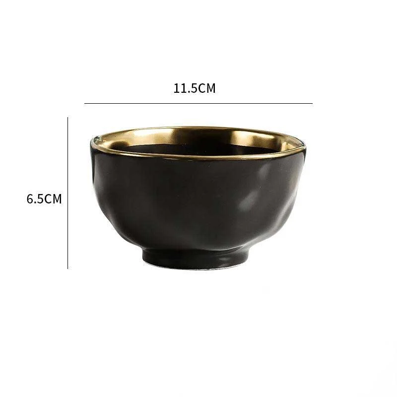 Gold Rimmed Ceramic Conical Bowl (10)
