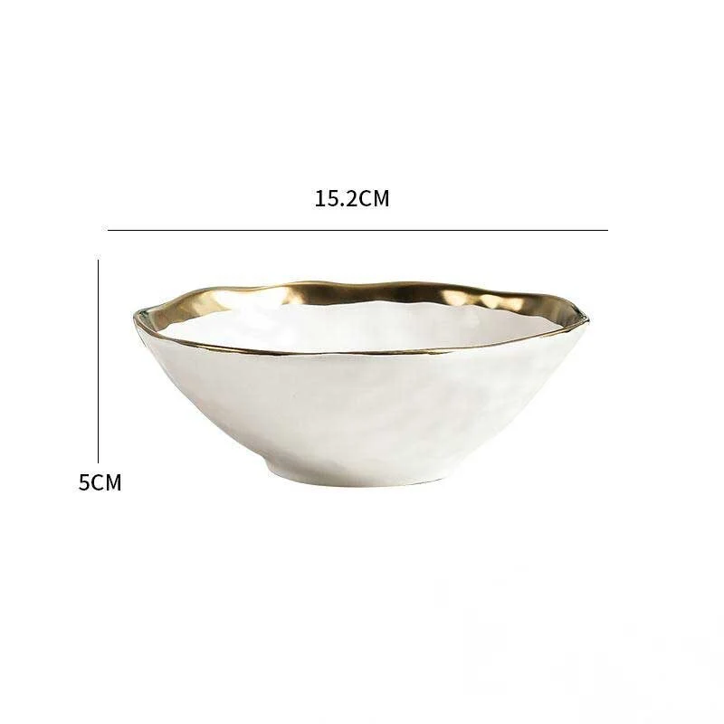 Gold Rimmed Ceramic Conical Bowl (11)