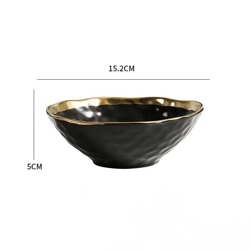 Gold Rimmed Ceramic Conical Bowl (12)