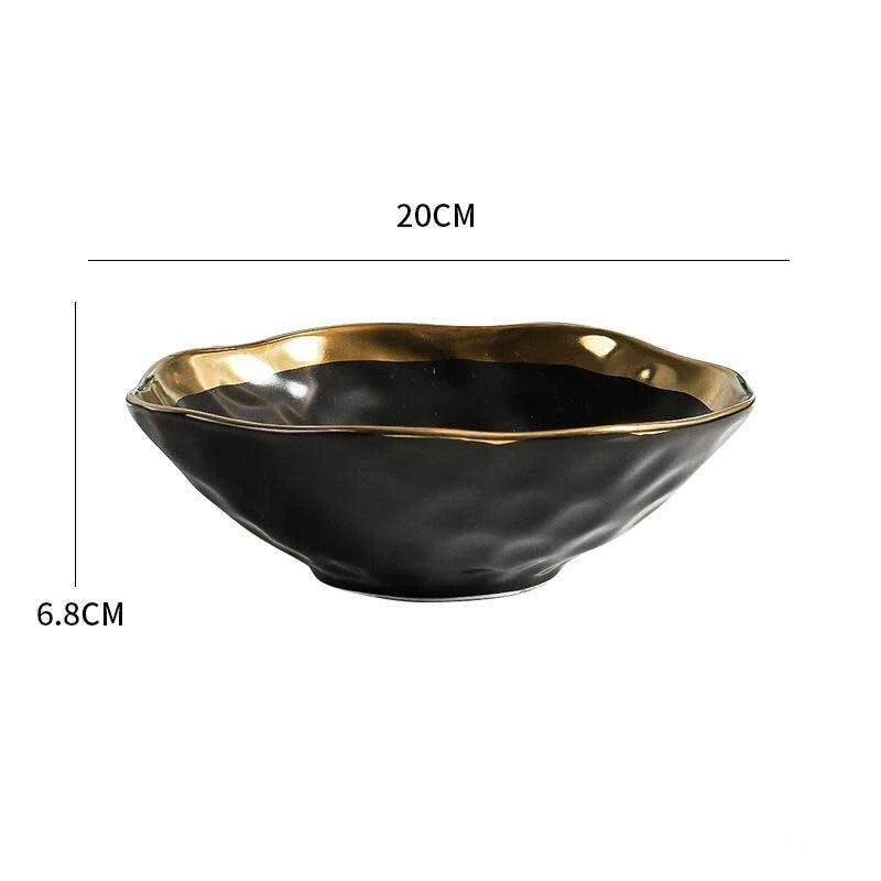 Gold Rimmed Ceramic Conical Bowl (2)