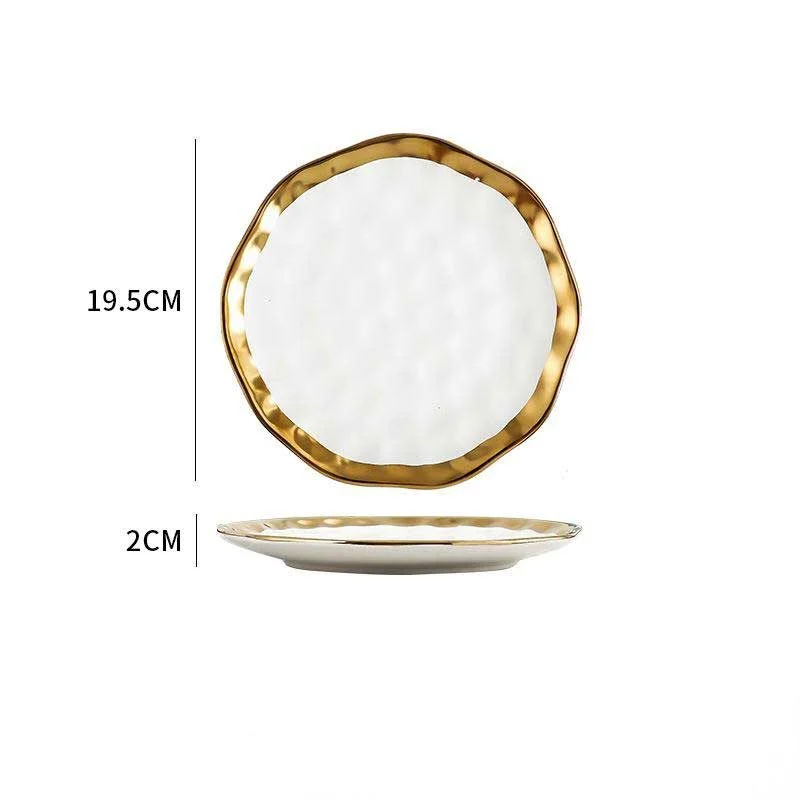 Gold Rimmed Ceramic Conical Bowl (3)