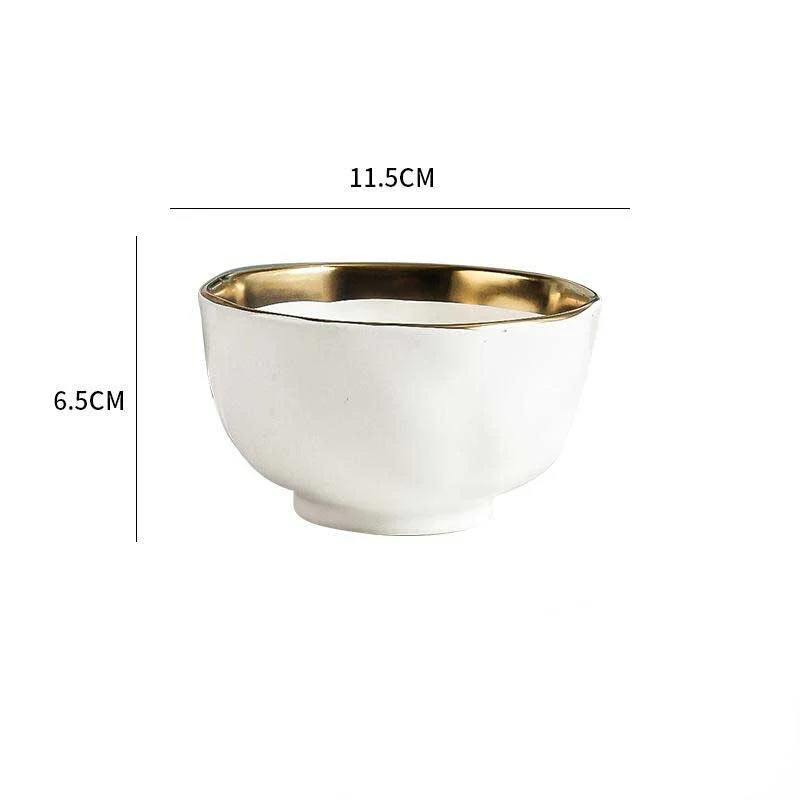 Gold Rimmed Ceramic Conical Bowl (9)